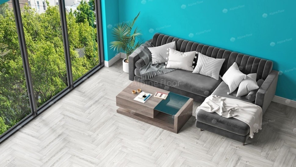 Виниловая плитка "Alpine Floor" Parquet LVT Снежный (590*118*2,5 мм) — купить в Тамбове