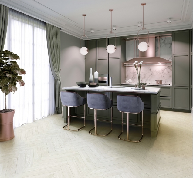 Виниловый ламинат SPC "Cronafloor" Herringbone Дуб Нант (640*128*4,5 мм) — купить в Тамбове