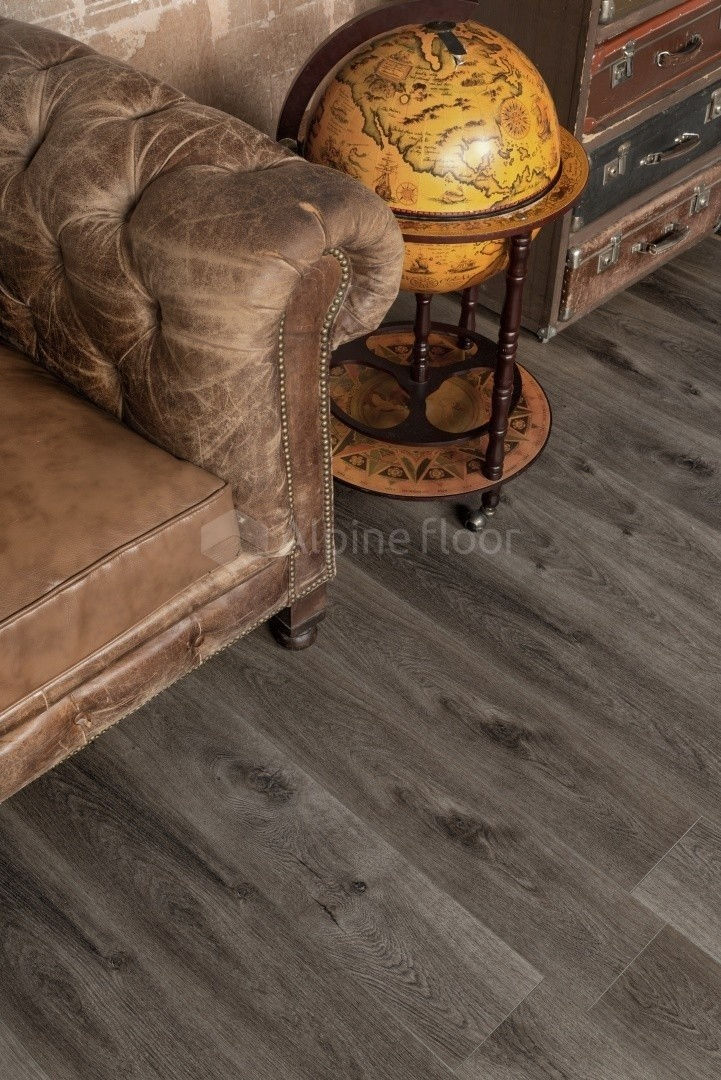 Замковая ПВХ плитка "Alpine Floor" Дуб торфяной  (1524*180*8мм) — купить в Тамбове