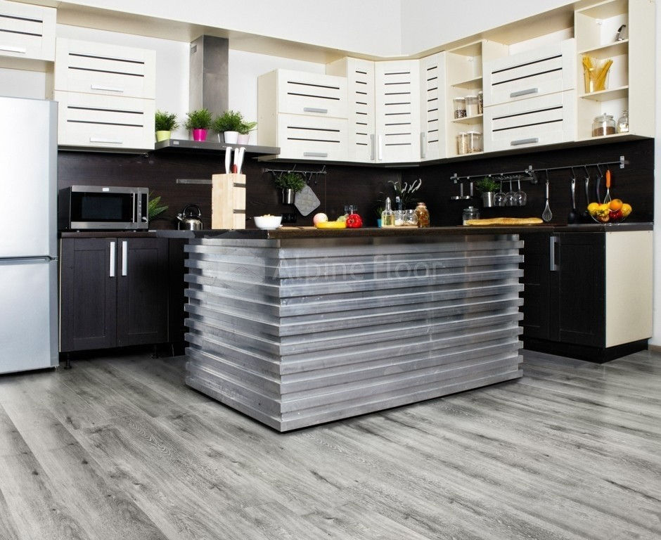 Замковая ПВХ плитка "Alpine Floor" Ясень Серый  (1220*183*4мм) — купить в Тамбове