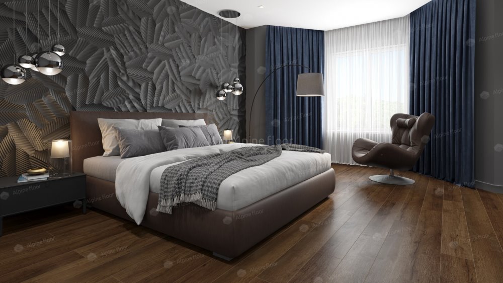 SPC Ламинат "Alpine Floor" Дуб шоколадный (1220*183*8 мм) — купить в Тамбове