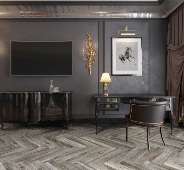 Виниловый ламинат SPC "Cronafloor" Herringbone Дуб Реймс (640*128*4,5 мм) — купить в Тамбове