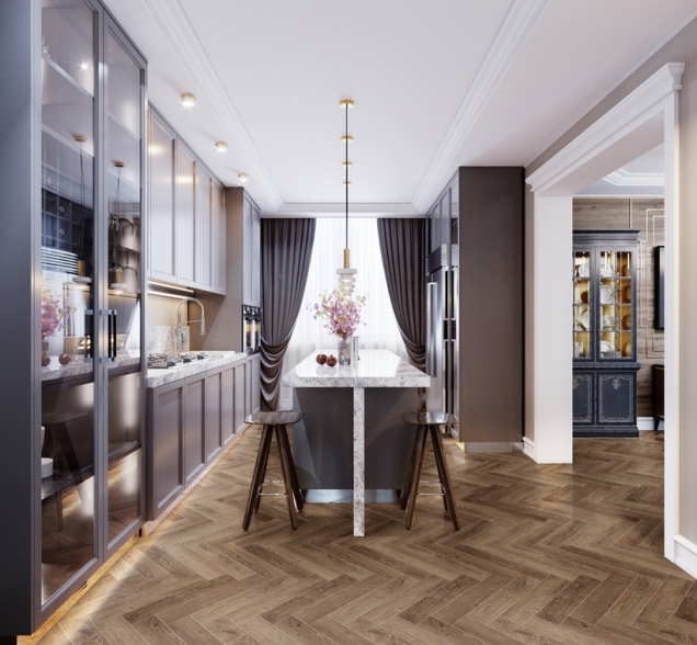 Виниловый ламинат SPC "Cronafloor" Herringbone Дуб Тулуза (640*128*4,5 мм) — купить в Тамбове